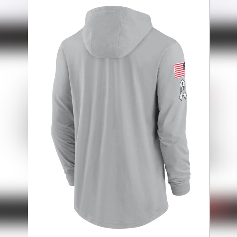 Nike 2024 Philadelphia Eagles Salute To Service Long Sleeve Hooded T-Shirt - Picture 3 of 5